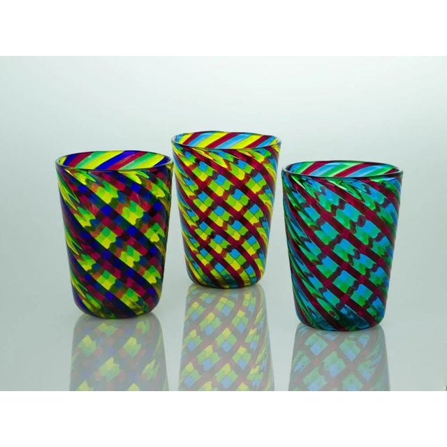 Handmade Glasses in Murano Glass by Angelo Ballarin, Set of 6, in New conditions. Designed from 2000 Signed by...