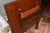 Antique English Oak Wood Commode Potty Chamber Pot Cupboard W/ Cushioned Top For Sale - Image 9 of 16