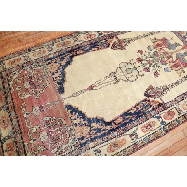 19th Century Kerman Pictorial Rug - 4'7" x 8' For Sale - Image 11 of 18