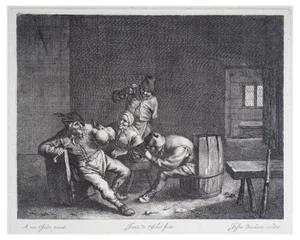 In a Tavern, Adriaen van Ostade, Paper and Engraving
