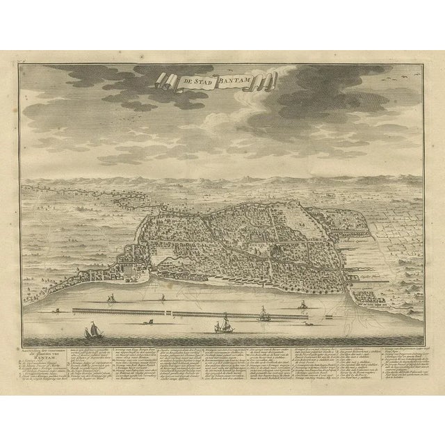 Valentijn, Illustration of Bantam or Banten, Java, Indonesia, 1726, Print For Sale - Image 3 of 5