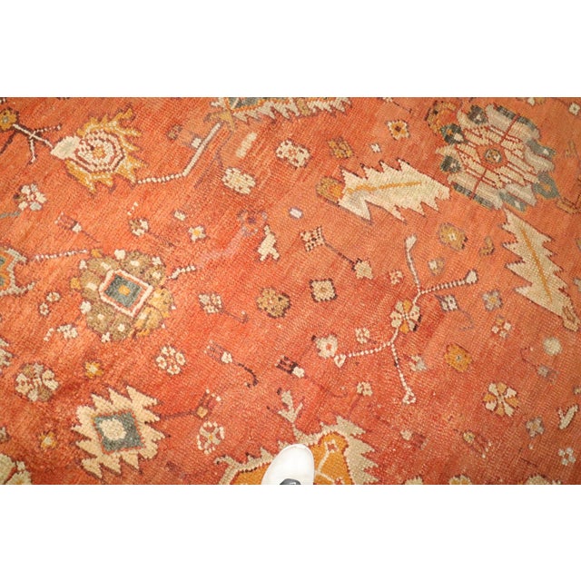 Pumpkin Orange Antique Square Large Oushak Rug - 12'5" x 14' For Sale In New York - Image 6 of 14