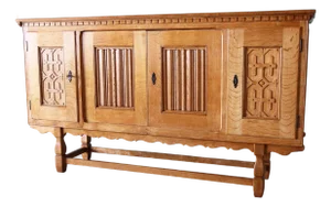 Mid 20th Century Modern Henning Kjaernulf Style Tall Cabinet / Sideboard in White Oak