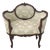 Vintage Walnut Rococo Parlor Settee W. Damask Upholstery For Sale