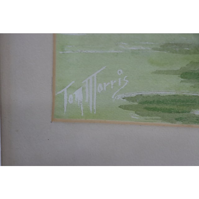 Paint Signed Tom Morris Watercolor Wading Birds For Sale - Image 7 of 7