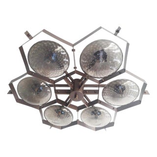 21st Century Beehive Bronze Smoky Bubbles Murano Flush Mount by Fabio LTD For Sale