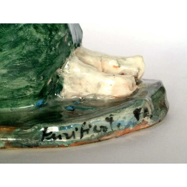 1980s Ceramic Pottery Rossicone Figure Sculpture by Domenico Purificato For Sale - Image 5 of 9