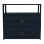 Lark 2 Drawer Wide Nightstand, Navy Blue For Sale