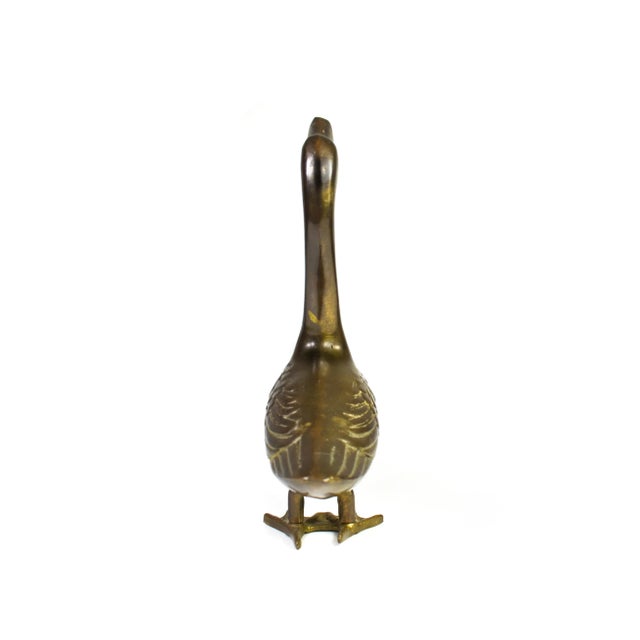 Vintage Brass Duck Bird Model Figurine For Sale - Image 4 of 7