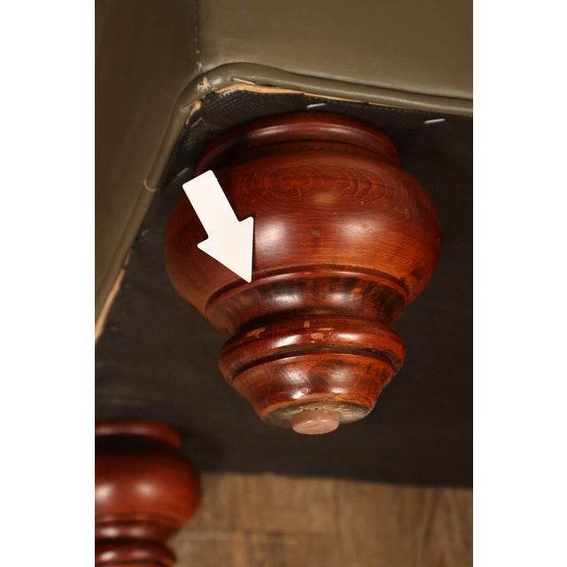 Ethan Allen Traditional Leather Ottoman For Sale - Image 17 of 18