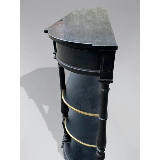 Stone 19th Century French Painted Marble Top Console Table, 1880 For Sale - Image 7 of 12