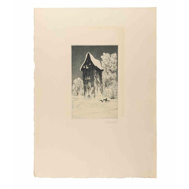 Etching realized by Fritz Schwimbeck in 1918. Edition of 125 realized in Munich on mulberry paper. Hand signed in pencil....