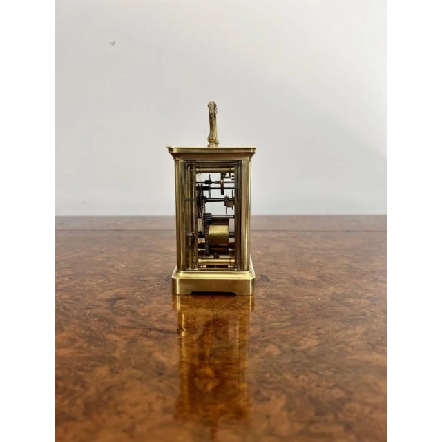 Victorian French Brass Carriage Clock, 1880s For Sale - Image 4 of 6