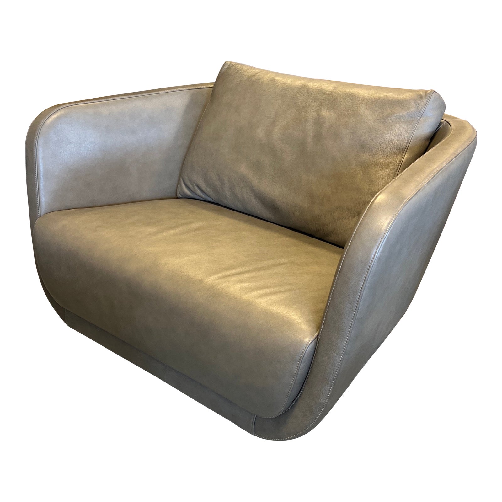 Artefacto Leather Swivel Chair | Chairish
