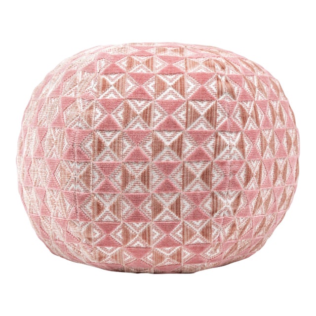 Scalamandre 12" Ball Parlor Velvet Ball Pillow in Sorbet For Sale