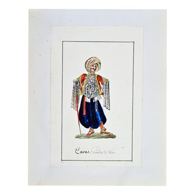 Jean-Baptiste Barla, Cavas, 1840, Ink & Watercolor on Paper For Sale