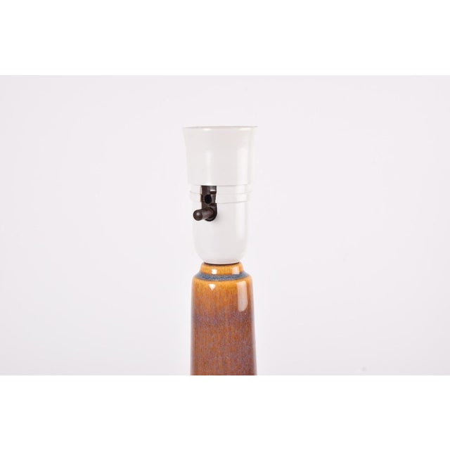 Blue Modern Danish Table Lamp with Blue Brown Glaze from Søholm Stentøj, 1960s For Sale - Image 8 of 12