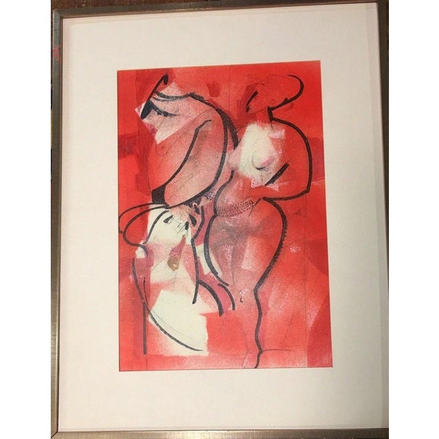 Nude, Three Women Lovemaking, Mixed Media For Sale - Image 12 of 13