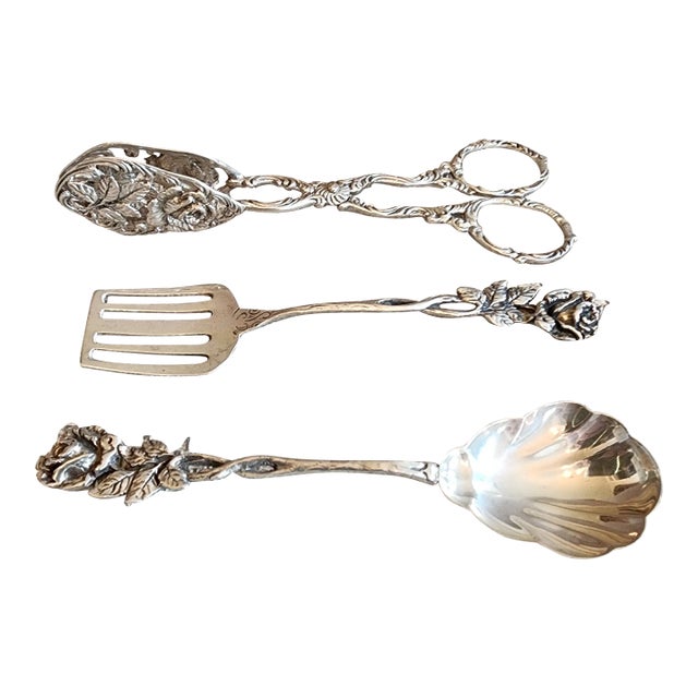 1940s European Silver Petite Serving Pieces For Sale