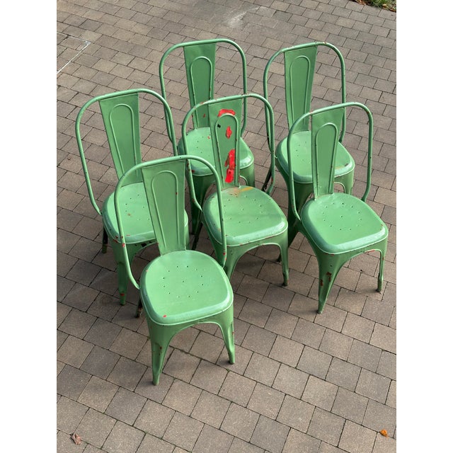 Chairs attributed to Xavier Pauchard for Tolix, 1950s, Set of 6 For Sale - Image 6 of 6