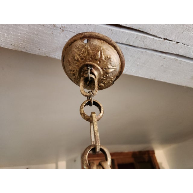 Metal 19th Century Asian Art Nouveau Candle Chandelier For Sale - Image 7 of 8