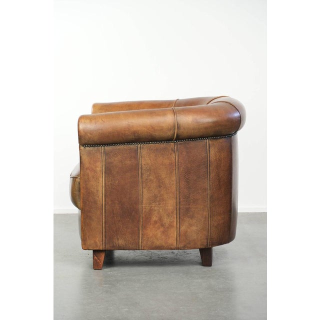 1990s Vintage Sheepskin Club Armchair For Sale - Image 5 of 13