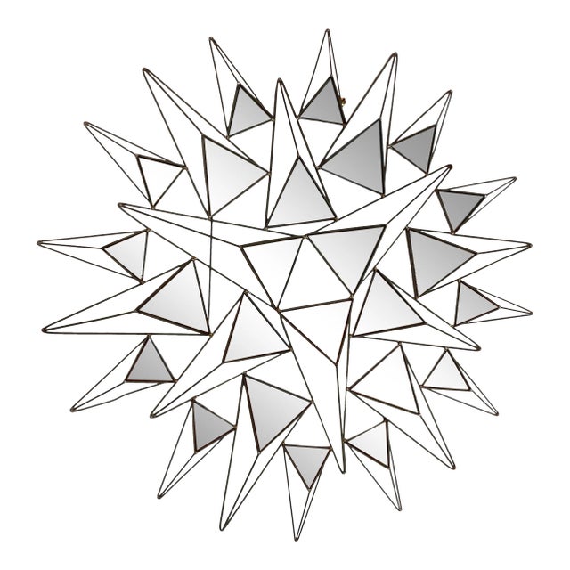 Sunburst Wall Metal Decor Mirror For Sale