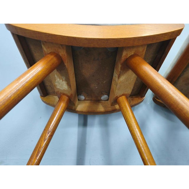 Mid-Century Maple Ottomans with Curved Frames, 1960s, Set of 2 For Sale - Image 12 of 13