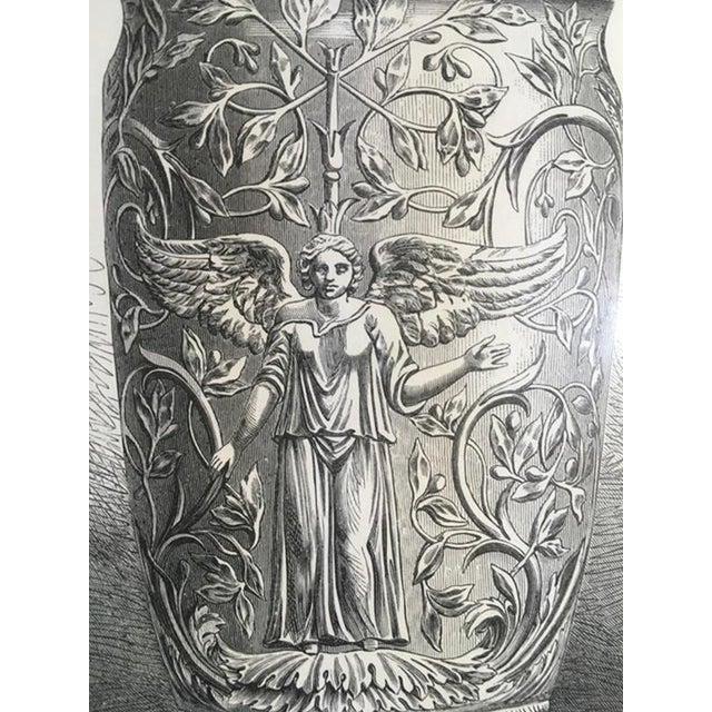 Black French Artist, Neoclassical Roman Marble Urns, 1850, Black and White Print For Sale - Image 8 of 18