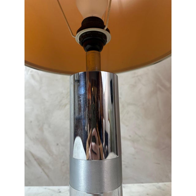 Metal Chrome Metal Table Lamp, 1970 For Sale - Image 7 of 11