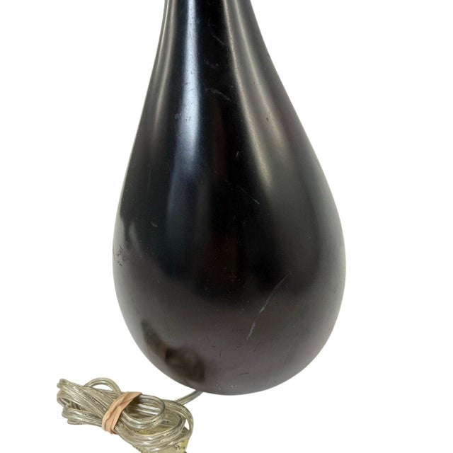 Vintage Black Teardrop Table Lamp 22” Mid Century Modern Style For Sale In Portland, OR - Image 6 of 10