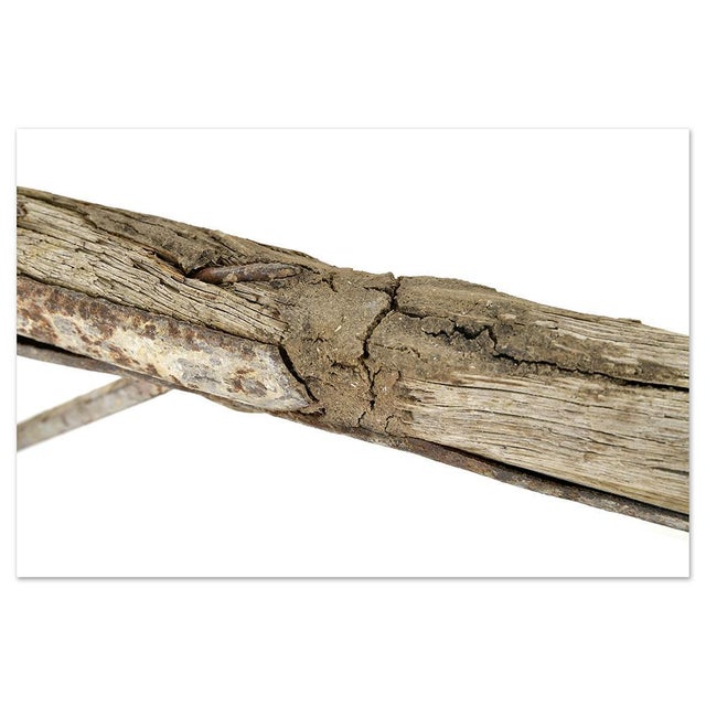 Antique Wooden Stepladder with Iron Reinforcements For Sale - Image 5 of 7