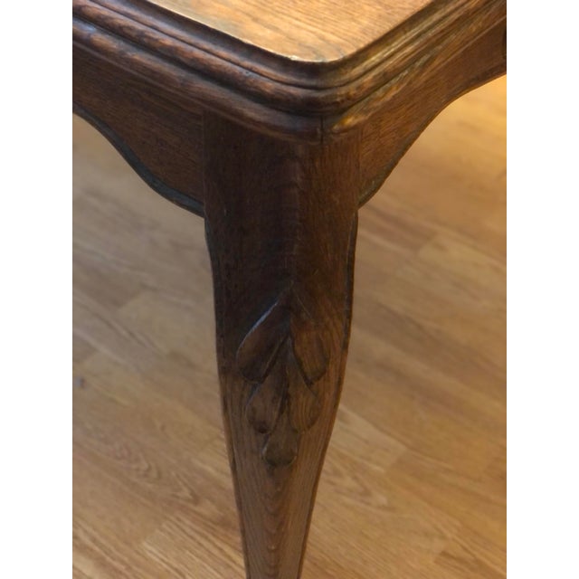 French Country Vintage Parquet Top Refectory Table For Sale - Image 3 of 11