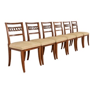 Kindel Furniture Regency Carved Cherry Wood Dining Chairs, Set of Six For Sale