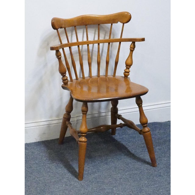 Ethan Allen Ethan Allen Heirloom Nutmeg Maple Colonial Early American Comb Back Dining Chair 10-6040 For Sale - Image 4 of 10