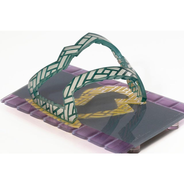Glass Concetta Mason Dream Counselor Signed 1986 Postmodern Art Glass Wall Sculpture For Sale - Image 7 of 9