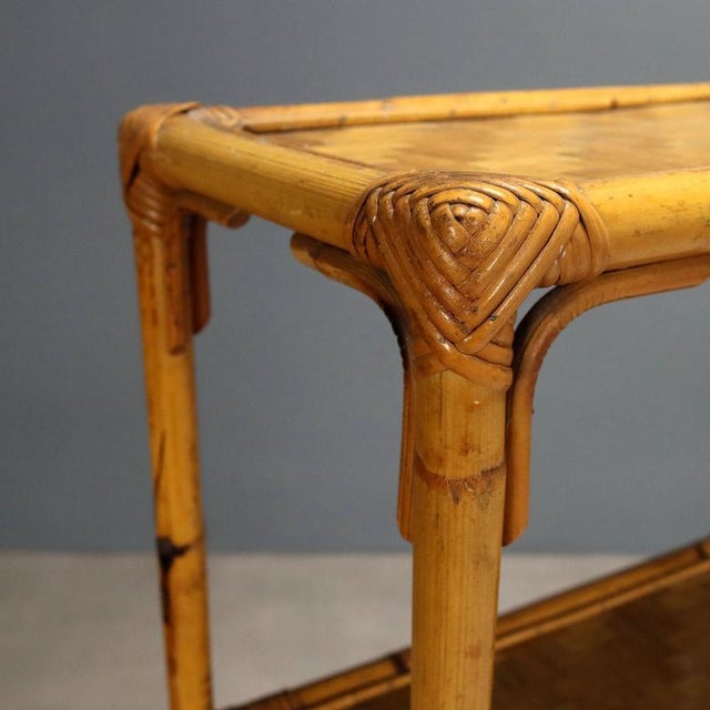 Small Bamboo Bookcase, 1980s For Sale - Image 4 of 10