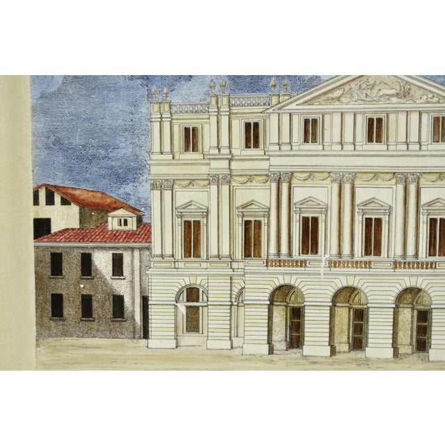 Vintage Fornasetti Milano Italy Italian Large Tole Metal Tray Piazza Della Scala For Sale - Image 10 of 18