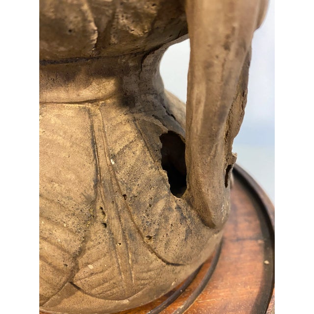 Mid 20th Century Standing Quan Yin Stoneware Table Lamp For Sale - Image 9 of 12