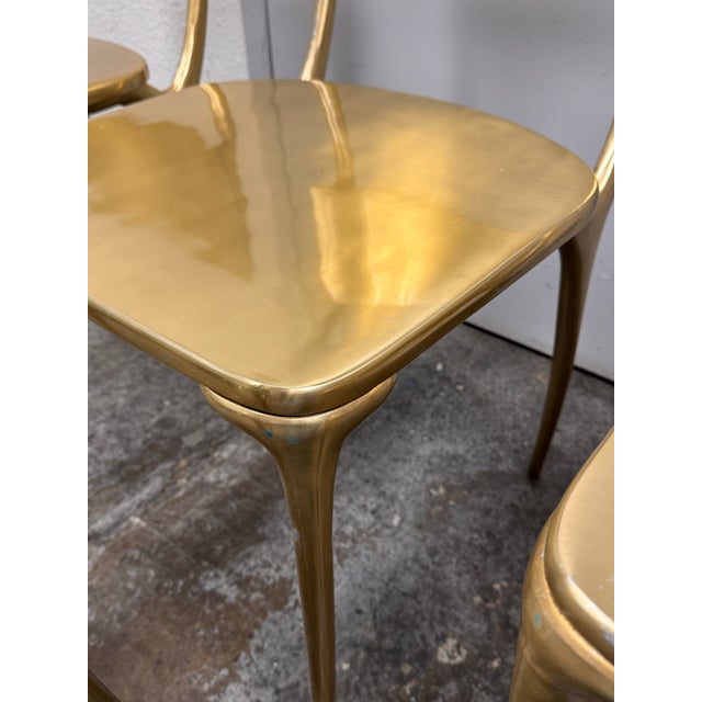 Cb2 Oro Gold Dining Chairs, Set of Four For Sale In San Francisco - Image 6 of 12
