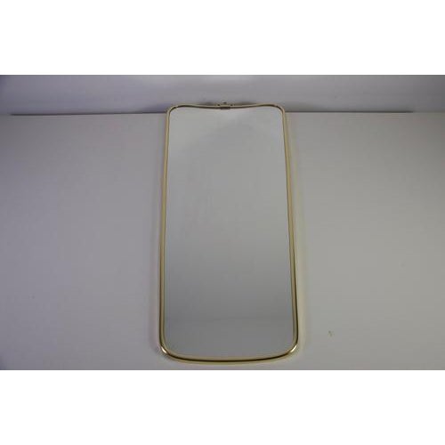 Italian Brass Framed Wall Mirror, 1960s For Sale - Image 4 of 12