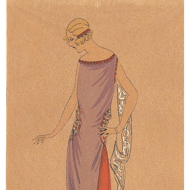 1920s 1922 Set of 2- French Art Deco Fashion Pochoirs For Sale - Image 5 of 9
