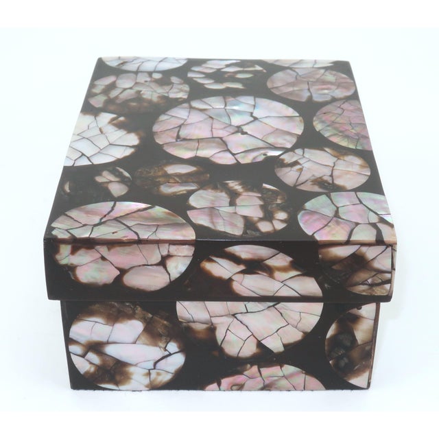 R & Y Augousti R & Y Augousti France Abalone Inlaid Ebonized Wood Box For Sale - Image 4 of 12