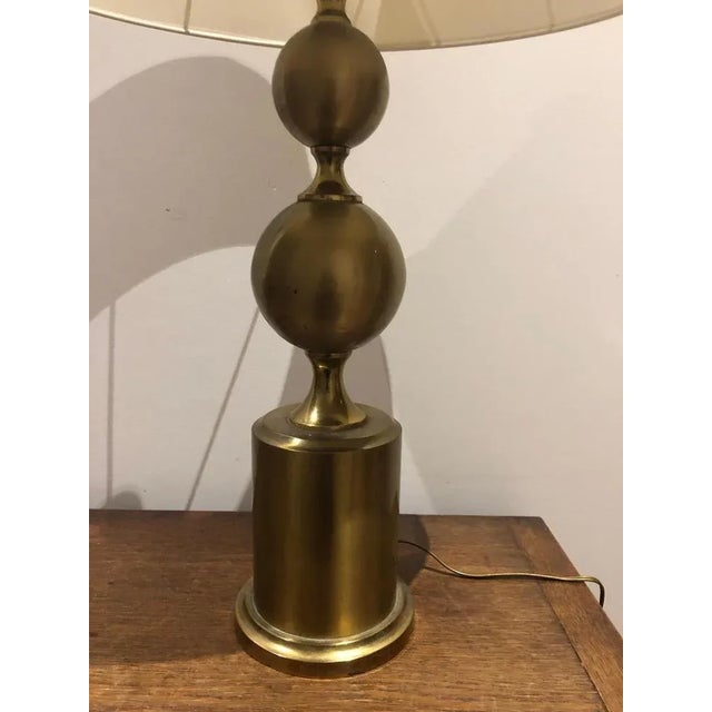 Mid-Century Modern Brass Barber Lamp attributed to Philippe Barbier, 1970s For Sale - Image 3 of 9