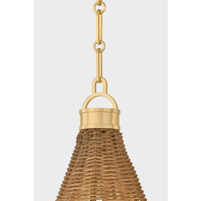 2020s Hudson Valley Lighting Kensington 14.75 in. 1 Light Pendant in Aged Brass Finish For Sale - Image 5 of 8