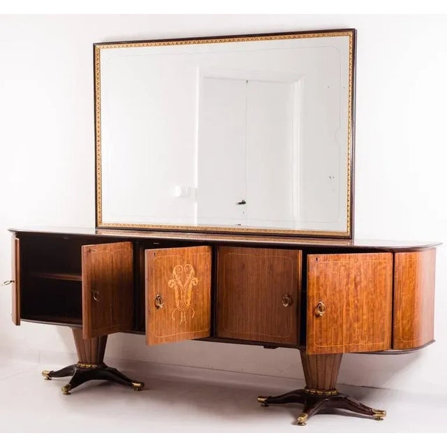 1950s Mid-Century Italian Sideboard with Mirror by Paolo Buffa, 1950s For Sale - Image 5 of 6