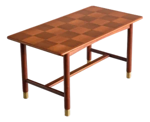 Teak and Brass Coffee Table, Sweden by Carl-Axel Acking, 1950s