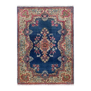 Vintage Mini Kirman Wool Rug For Sale