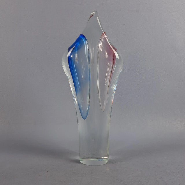 Sculptural Sommerso Murano Glass Vase by Archimede Seguso for Flavio Poli, 1960s For Sale - Image 6 of 11