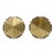 Pair of Vintage 2.25 In. Hexagon Scalloped Brass Cabinet Drawer Knobs For Sale